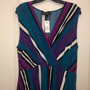 Multi colored stripped sleeveless dress.